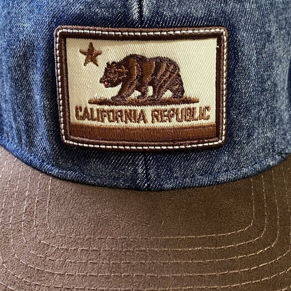 California Republic Snapback Hat for LIDS One Size Fits All Denim Brown Bill - Picture 1 of 8